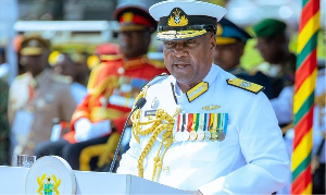 President John Dramani Mahama in a Navy uniform