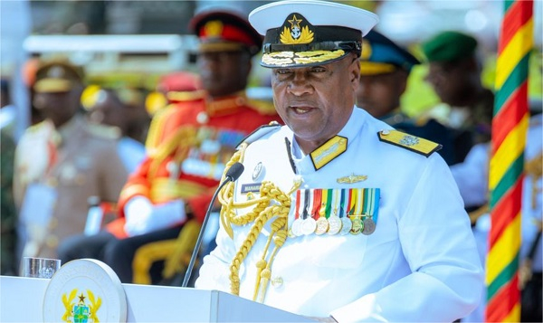 President John Dramani Mahama in a Navy uniform