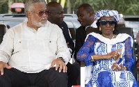 Former President John Rawlings with wife Nana Konadu Agyeman Rawlings