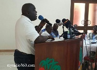 Chief of Staff, Julius Debrah addresses a gathering