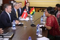 Minister for Foreign Affairs Shirley Botchway interacting with the Danish delegation