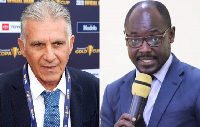 Black Stars coach Carlos Queiroz and GFA Spokesperson Henry Asante Twum