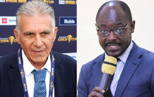 Black Stars coach Carlos Queiroz and GFA Spokesperson Henry Asante Twum