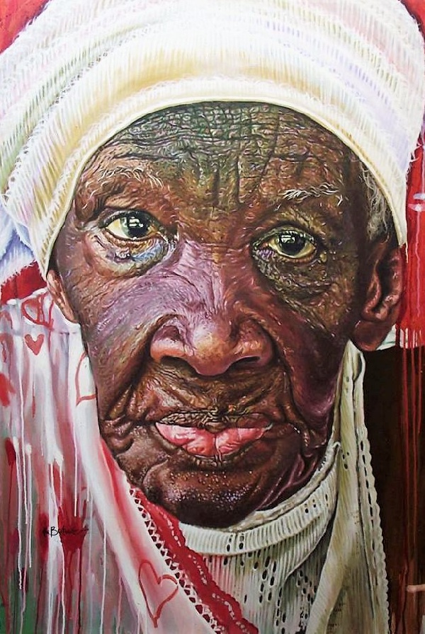 Kwesi Botchway aims to depict portraits of the faces of children, adults and the old