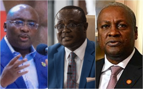 Dr Mahamudu Bawumia, Joseph Osei-Owusu and John Dramani Mahama (from left to right)