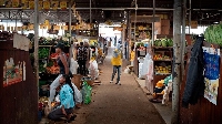 Customers at the Kaveza modern market in Kigali, Rwanda