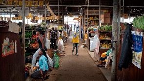 Customers at the Kaveza modern market in Kigali, Rwanda