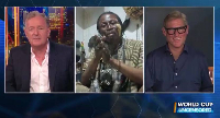 Piers Morgan (L), ana Kwaku Bonsam (M) and Simon Jordan (R)