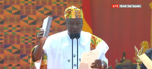 The ceremony is underway at the Black Stars Square