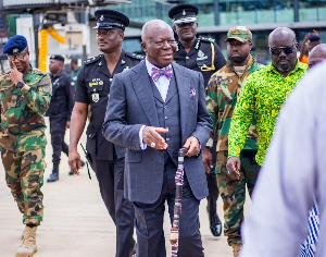 Asantehene Otumfuo Osei Tutu II is seen departing for an official visit to Poland and Canada