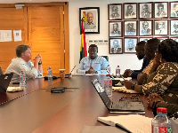 Sam George in a meeting with stakeholders for GDAP