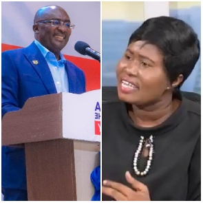 Beatrice Annan (right), Dr Mahamudu Bawumia (left)