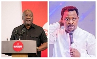 NDC Flagbearer John Dramani Mahama (L), Prophet Nigel Gaisie (R)