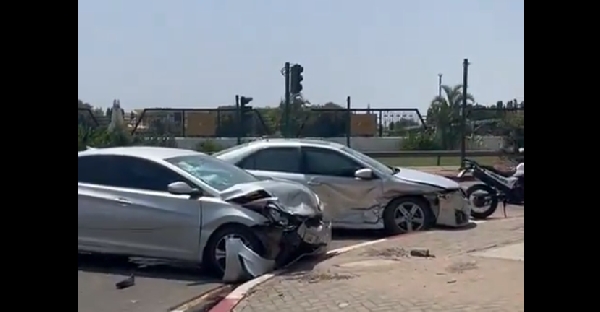 The two cars collided in front of the Flagstaff House