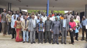 Professor Nyarko in a group photo with some graduate students