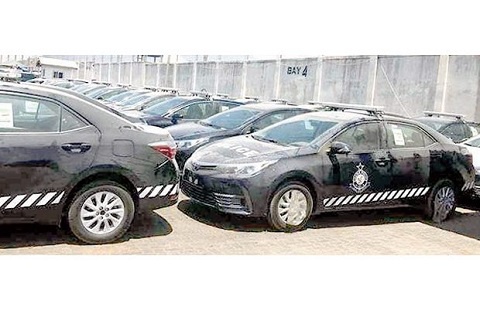The brand new cars for the Ghana Police Service