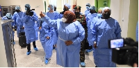Tanzania President Samia Suluhu Hassan visits one of the hospitals in Dar es Salaam