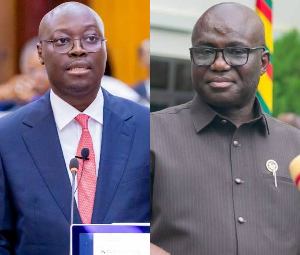 Finance Minister, Dr Ato Forson (L) with Eric Opoku (R), Agric Minister