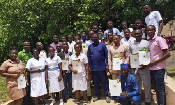 Some of the health workers whow were honoured at Nkwanta South