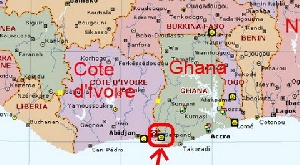 Ghana, Cote D' Ivoire  Map