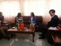 Gloria Akuffo, Attorney General seating with Sun Baohong the Chinese Ambassador