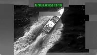 A still from a video posted by US Southern Command showing an alleged drug trafficking boat