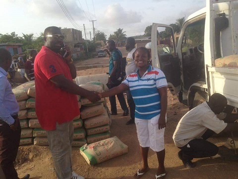 Over 50 bags of cement have been donated to support construction of drains in the Gonse community