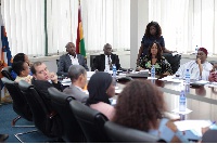 Togbe Afede XIV with members of the Diplomatic Corps at the meeting.