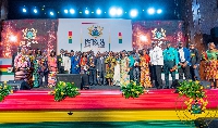 Akufo-Addo with a cross section of award recepients