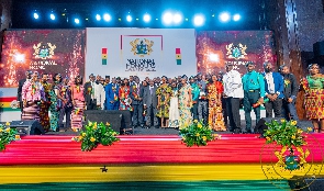 President Nana Addo Dankwa Akufo-Addo in a group photo with winners at the AICC