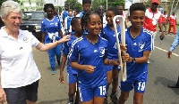 Students of TRRS with the baton