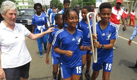 Students of TRRS with the baton