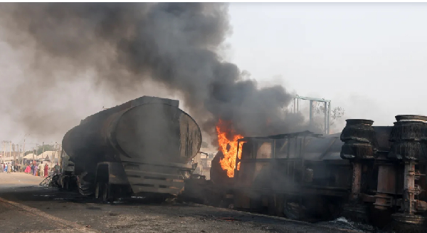 Scene of the petrol tankers explosion in Dikko, Niger State, Nigeria, on January 18, 2025