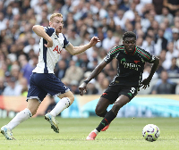 Thomas Partey (in black) in action against Tottenham