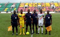 Prosper Adii (third from left) during a 2015 CAF U17 qualifier.