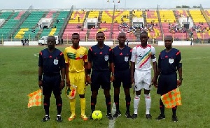 Prosper Adii (third from left) during a 2015 CAF U17 qualifier.