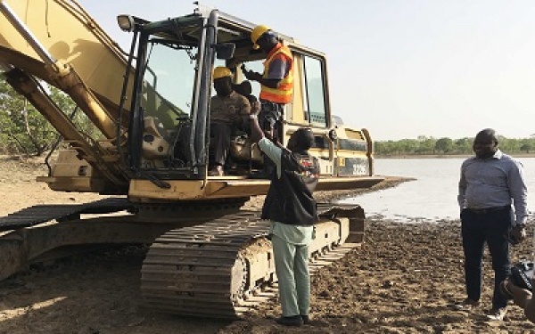 Contractors working on the site