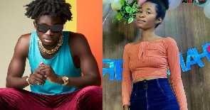 Kuami Eugene and his house help, Mary