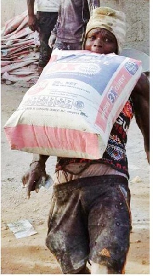 the man with bag of cement
