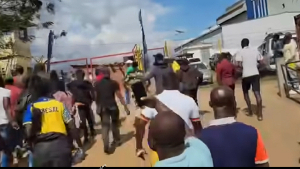 Fans were seen dragging the referee out of the stadium
