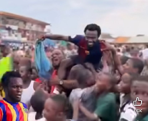 Mohammed Hussein was hoisted by people from his hometown