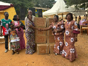 Professor Dr. Grace Ayensu Danquah presenting the machines to the association