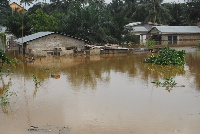 Flooded area in Ghana