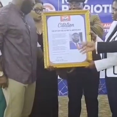 Afrifa-Mensah received a citation recognising his contribution to the party