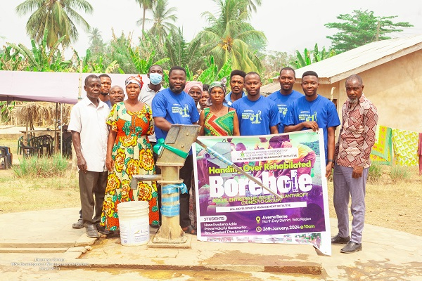 The team collaborated with the North Dayi District to rehabilitate the borehole