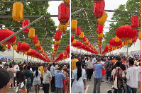 Chinese nationals and local visitors enjoy the vibrant Lantern Festival in Ghana