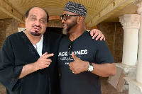 A photo of Yaw Ampofo-Ankrah and founder of Metro TV Talal Fattal