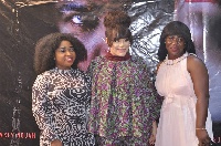 Nadia Buari [middle] with her colleagues at the premier