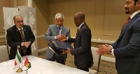 Finance Minister, Seth Terkper signs an agreement with the Kuwait Fund for Arab Economic Development