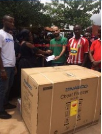 Mrs Obeng Okyere, who received the items was thankful to Electroland for the kind gesture shown her